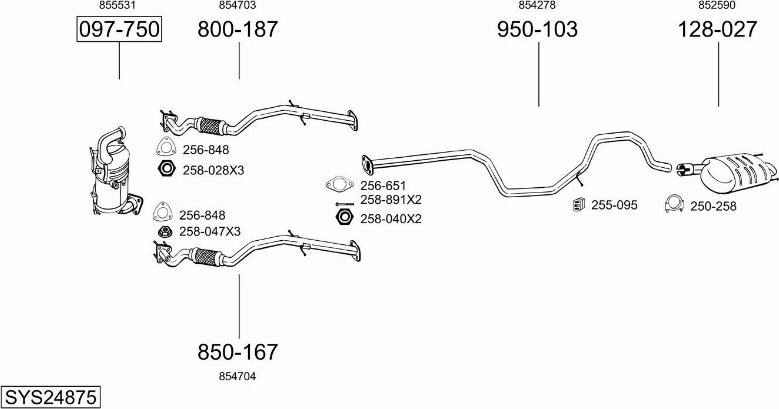 Bosal SYS24875 - Sistem de esapament - allinparts.ro