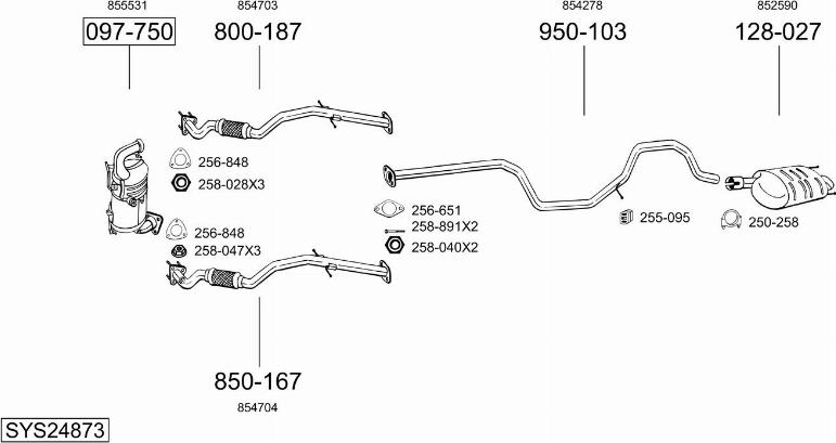 Bosal SYS24873 - Sistem de esapament allinparts.ro