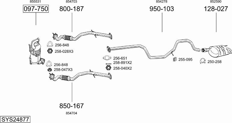Bosal SYS24877 - Sistem de esapament - allinparts.ro