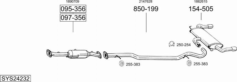 Bosal SYS24232 - Sistem de esapament - allinparts.ro
