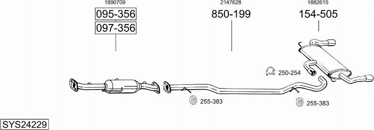 Bosal SYS24229 - Sistem de esapament allinparts.ro