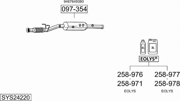 Bosal SYS24220 - Sistem de esapament allinparts.ro