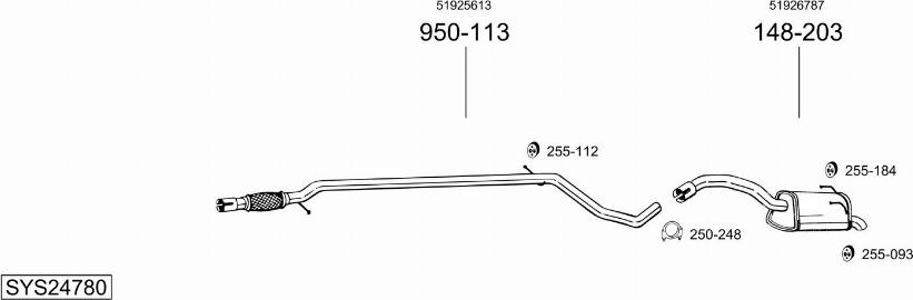 Bosal SYS24780 - Sistem de esapament - allinparts.ro