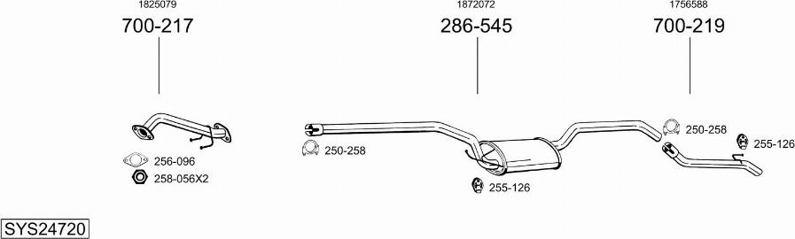 Bosal SYS24720 - Sistem de esapament allinparts.ro