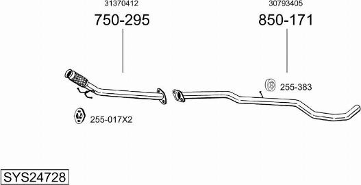 Bosal SYS24728 - Sistem de esapament allinparts.ro