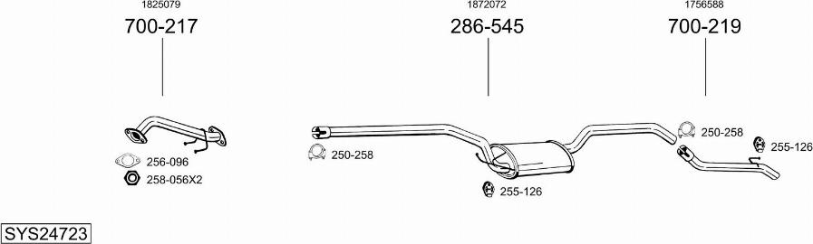 Bosal SYS24723 - Sistem de esapament allinparts.ro