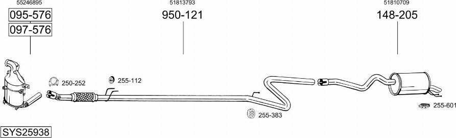 Bosal SYS25938 - Sistem de esapament allinparts.ro