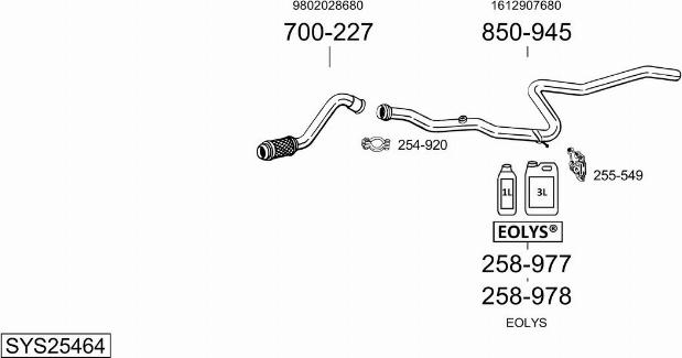 Bosal SYS25464 - Sistem de esapament allinparts.ro