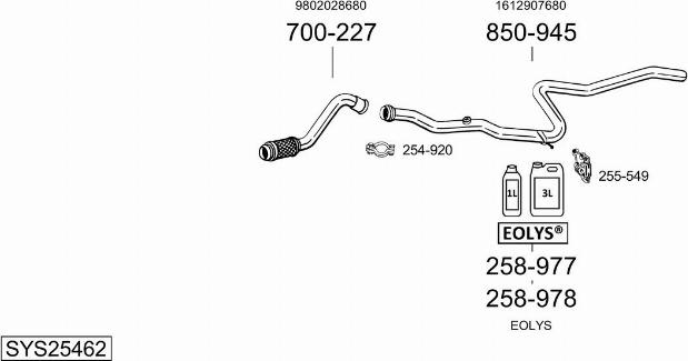 Bosal SYS25462 - Sistem de esapament - allinparts.ro