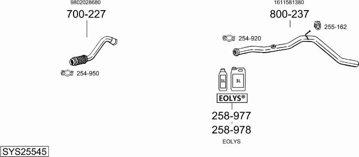 Bosal SYS25545 - Sistem de esapament allinparts.ro