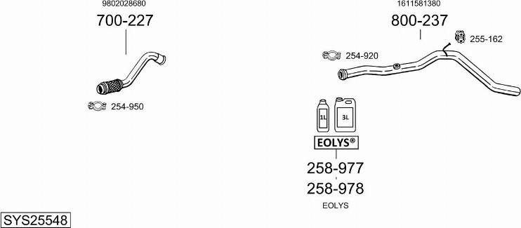 Bosal SYS25548 - Sistem de esapament allinparts.ro