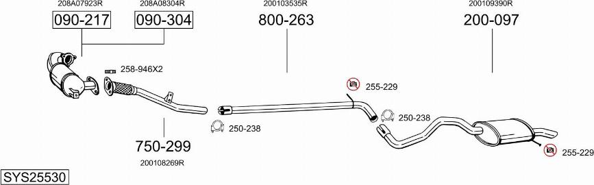 Bosal SYS25530 - Sistem de esapament allinparts.ro