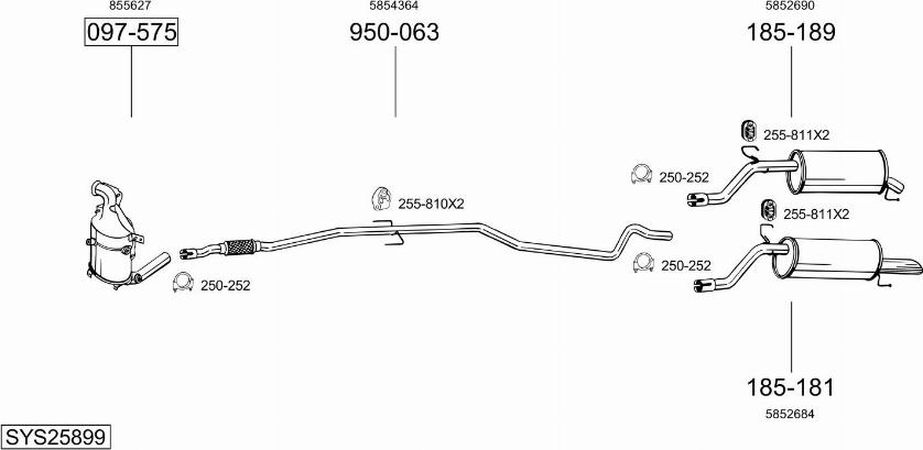 Bosal SYS25899 - Sistem de esapament - allinparts.ro