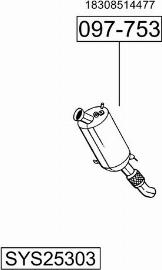 Bosal SYS25303 - Sistem de esapament - allinparts.ro