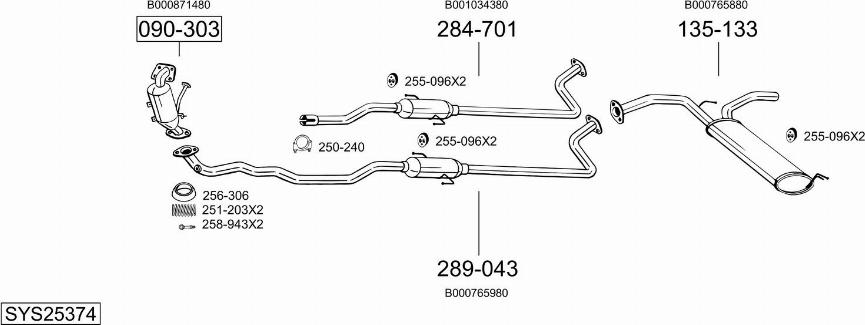 Bosal SYS25374 - Sistem de esapament allinparts.ro
