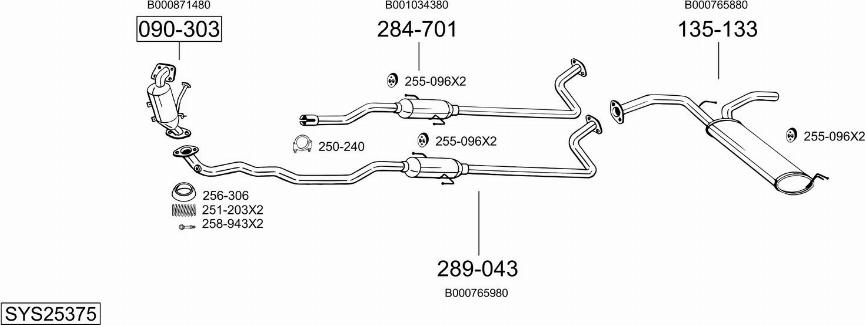 Bosal SYS25375 - Sistem de esapament - allinparts.ro