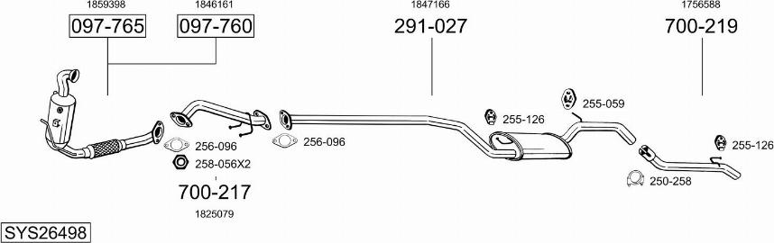 Bosal SYS26498 - Sistem de esapament allinparts.ro