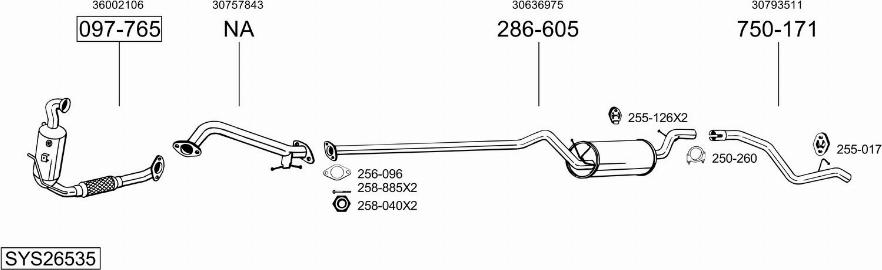 Bosal SYS26535 - Sistem de esapament - allinparts.ro