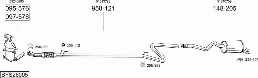 Bosal SYS26005 - Sistem de esapament allinparts.ro