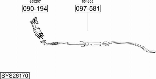 Bosal SYS26170 - Sistem de esapament - allinparts.ro