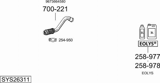 Bosal SYS26311 - Sistem de esapament allinparts.ro