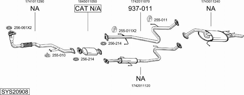 Bosal SYS20908 - Sistem de esapament - allinparts.ro