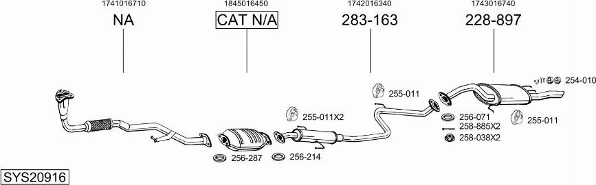 Bosal SYS20916 - Sistem de esapament - allinparts.ro