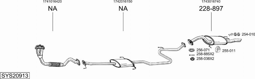 Bosal SYS20913 - Sistem de esapament - allinparts.ro