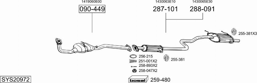 Bosal SYS20972 - Sistem de esapament allinparts.ro