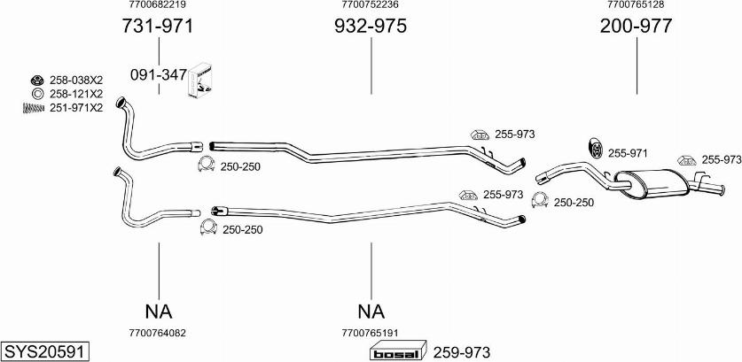 Bosal SYS20591 - Sistem de esapament - allinparts.ro