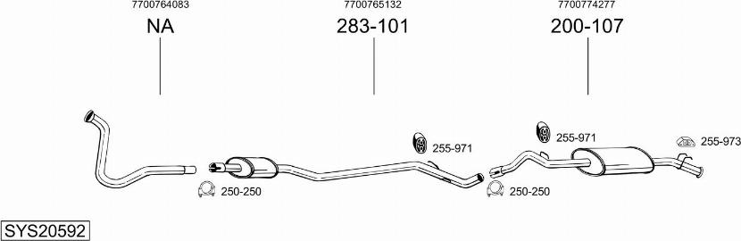 Bosal SYS20592 - Sistem de esapament - allinparts.ro