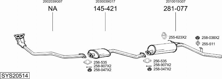 Bosal SYS20514 - Sistem de esapament allinparts.ro