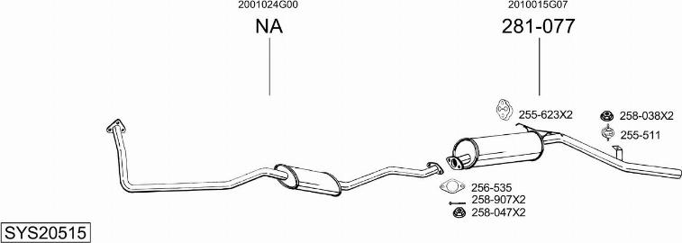 Bosal SYS20515 - Sistem de esapament - allinparts.ro