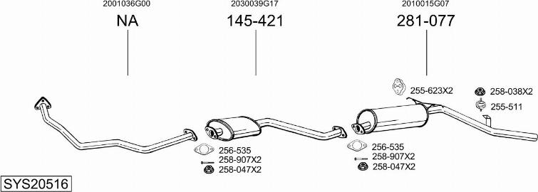 Bosal SYS20516 - Sistem de esapament allinparts.ro