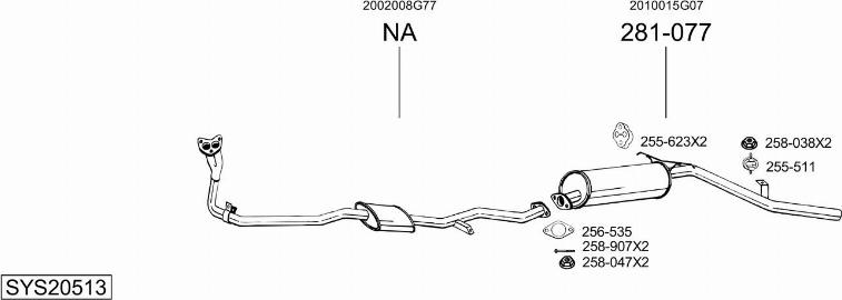 Bosal SYS20513 - Sistem de esapament allinparts.ro