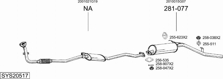 Bosal SYS20517 - Sistem de esapament - allinparts.ro