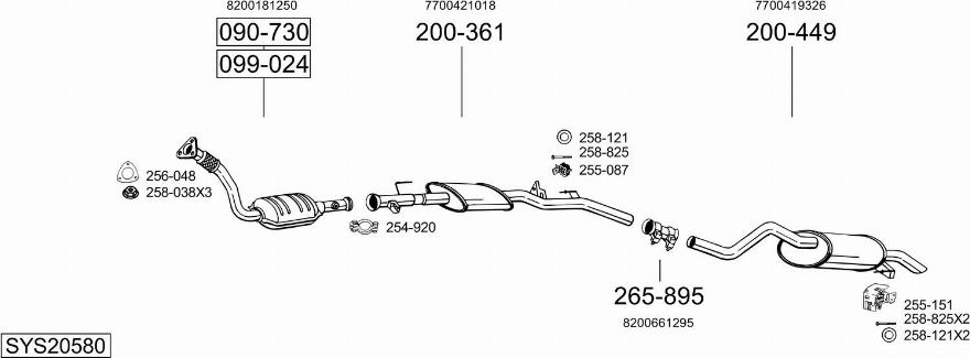 Bosal SYS20580 - Sistem de esapament - allinparts.ro