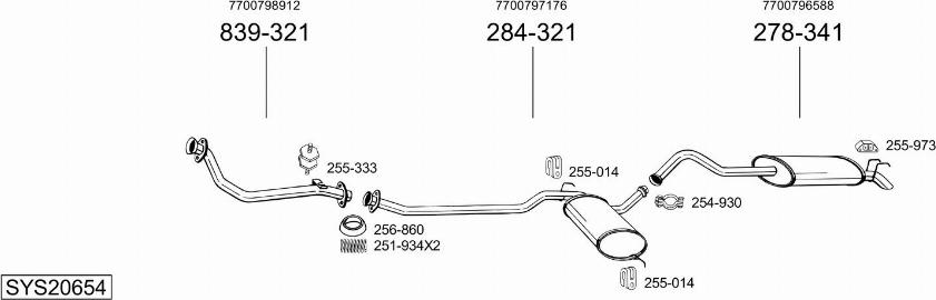 Bosal SYS20654 - Sistem de esapament - allinparts.ro