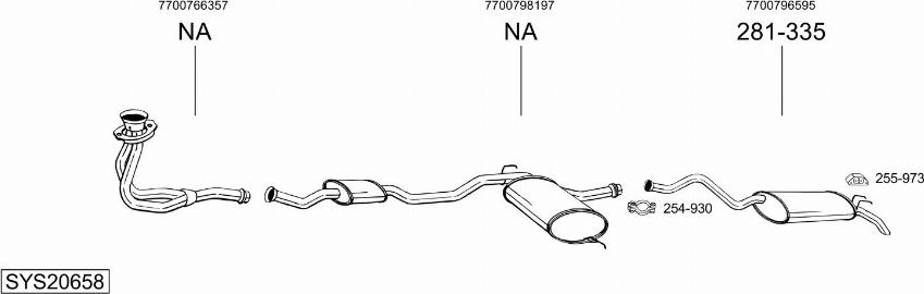 Bosal SYS20658 - Sistem de esapament - allinparts.ro