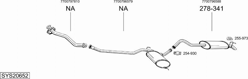 Bosal SYS20652 - Sistem de esapament - allinparts.ro