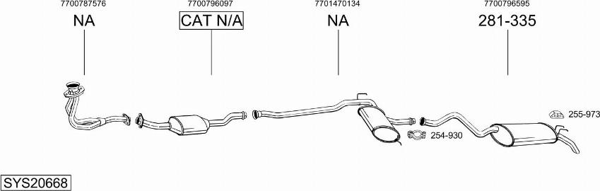 Bosal SYS20668 - Sistem de esapament - allinparts.ro