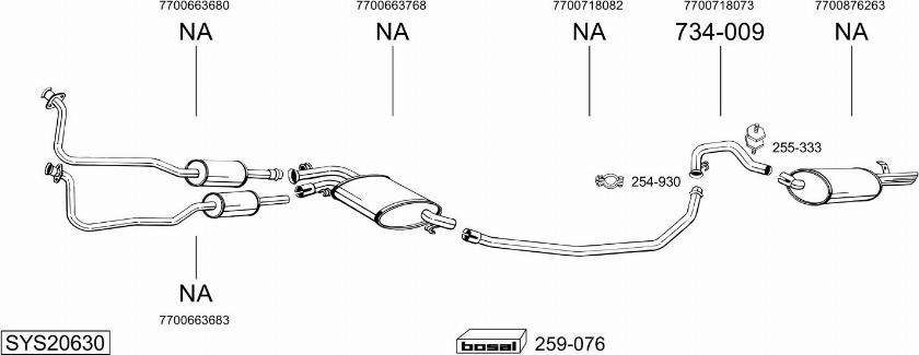 Bosal SYS20630 - Sistem de esapament - allinparts.ro