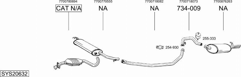 Bosal SYS20632 - Sistem de esapament - allinparts.ro