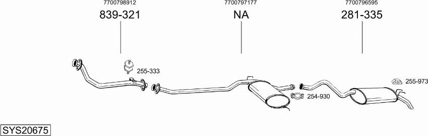 Bosal SYS20675 - Sistem de esapament - allinparts.ro