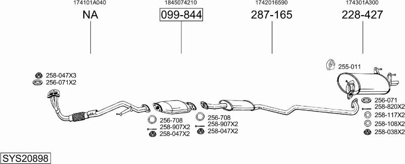 Bosal SYS20898 - Sistem de esapament - allinparts.ro
