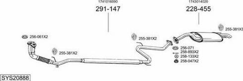 Bosal SYS20888 - Sistem de esapament - allinparts.ro