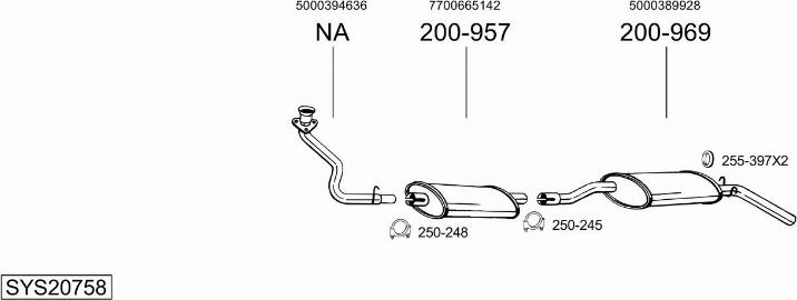Bosal SYS20758 - Sistem de esapament allinparts.ro