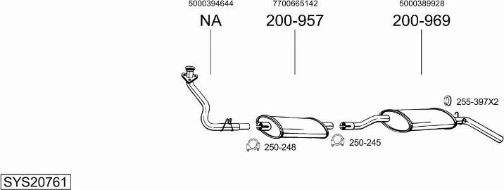Bosal SYS20761 - Sistem de esapament allinparts.ro