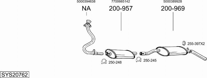 Bosal SYS20762 - Sistem de esapament - allinparts.ro