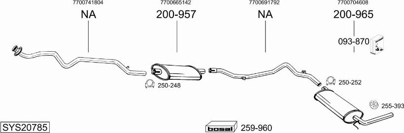Bosal SYS20785 - Sistem de esapament - allinparts.ro